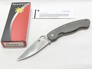 スパイダルコ ミリタリー チタンハンドル C36TIP CPM S30V ナイフ 1円スタ