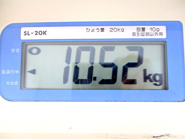 レゴの計測 図ったところ10.52ｋｇ