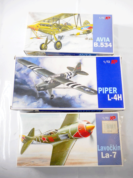 KPモデル 1/72 La-7・AVIA B.534・PIPER L-4H