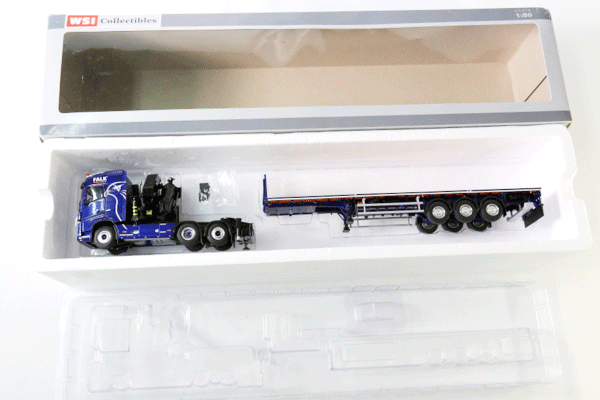 WSI 1/50 FALK BOUWSYSTEMEN VOLVO FH4 GL WITH PLAFINGER+VLAKKEOPLEGGER