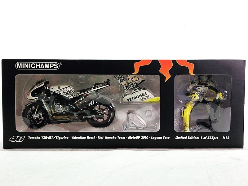 【買取】PMA ミニチャンプス 1/12 ヤマハ YZR-M1 V.ロッシ フィギュア フィアットヤマハ MotoGP 2010 ラグナセカ(未開封)