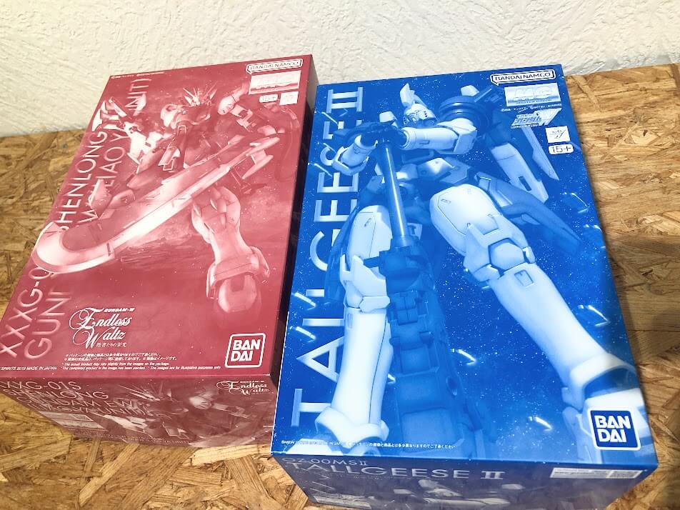 プレミアムバンダイ限定のMGシェンロンガンダムEW（獠牙装備）とトールギスIIをお売りいただきました。大切に保管されていた未組立ガンプラを専門スタッフが丁寧に査定。引越しや断捨離で手放す際は、価値を次へ繋ぐ「おもちゃ買取ドットJP」へ。